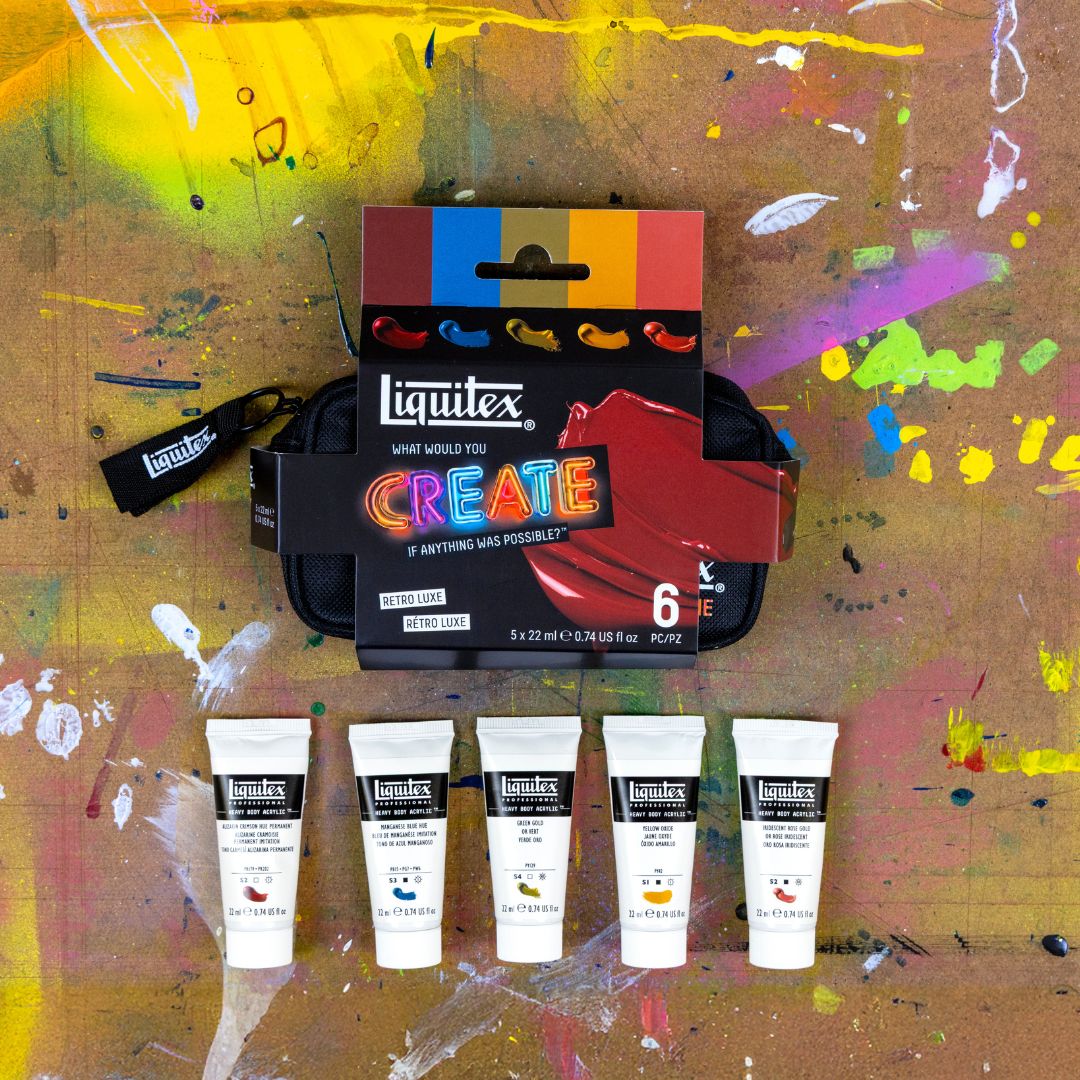 Liquitex Retro Luxe Heavy Body Acrylic Set – in use
