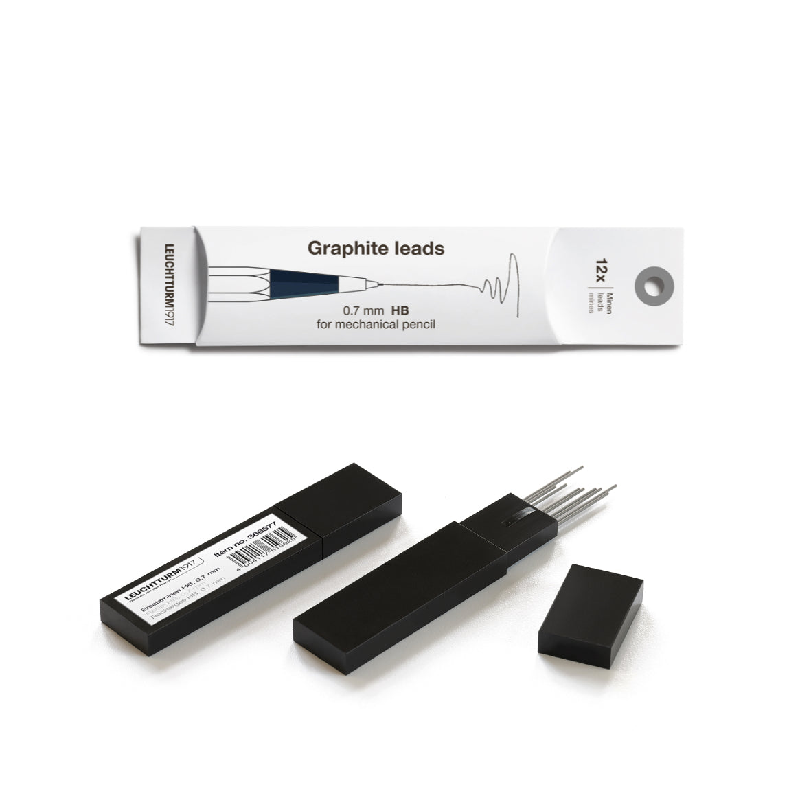 Leuchtturm1917 Drehgriffel Nr. 2 Pencil Refills - 0.7mm HB, Graphite Grey