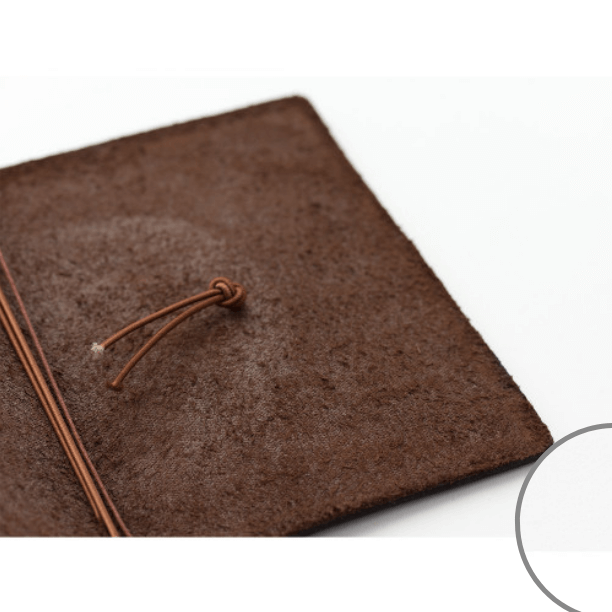 TRAVELER’S notebook – Passport Size Brown leather cover, showcasing texture and character development for stylish everyday carry.