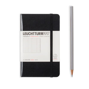 LEUCHTTURM1917 Address Book Pocket (A6), Hardcover, Black