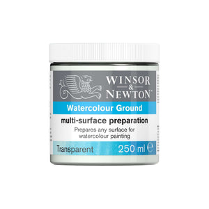 Winsor & Newton Multi-Surface Preparation Transparent 250ml pot — clear watercolour ground for painting on glass and metal
