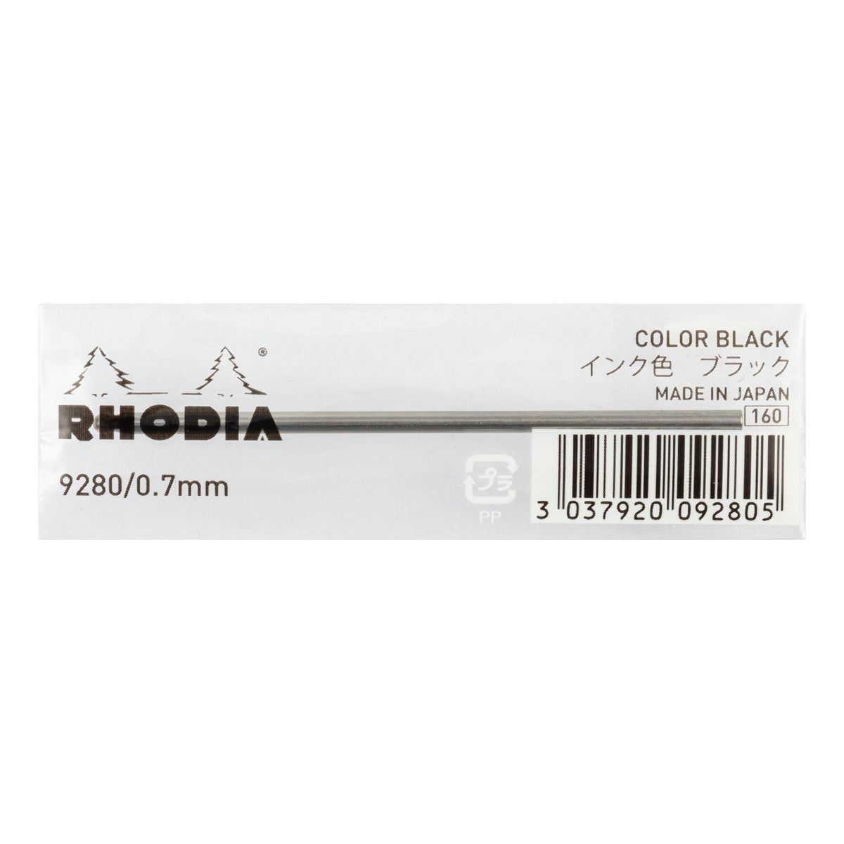 Rhodia ScRipt Ballpoint Writing Pen Refill Cartridge - Black