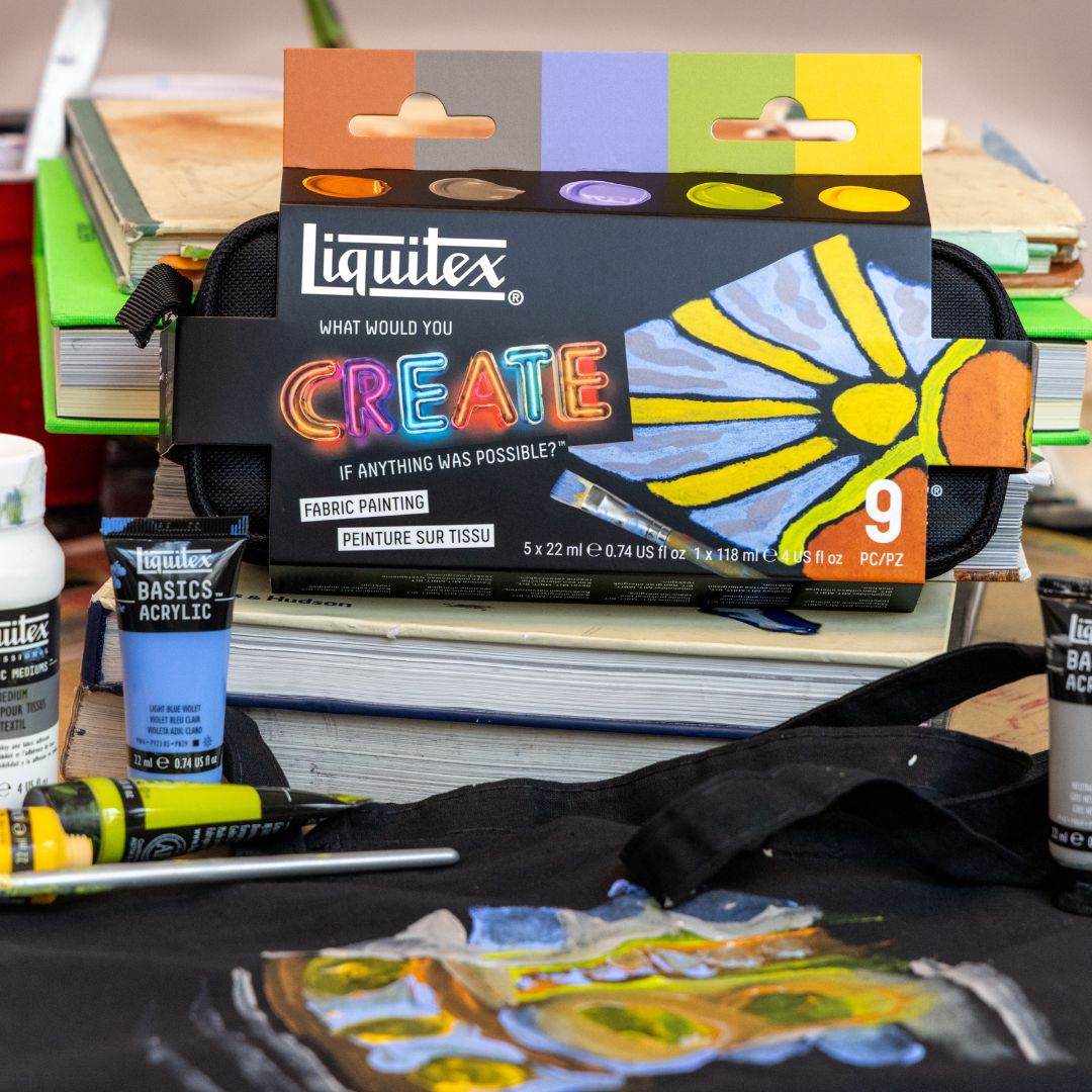 Liquitex Fabric Painting Set – finished painted fabric