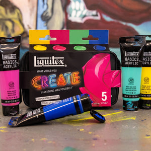 Liquitex Basics Illuminated Brights Acrylic Set – finished artwork