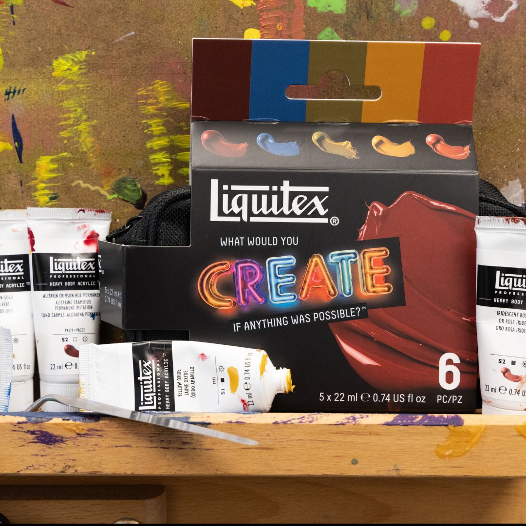Liquitex Retro Luxe Heavy Body Acrylic Set – finished artwork