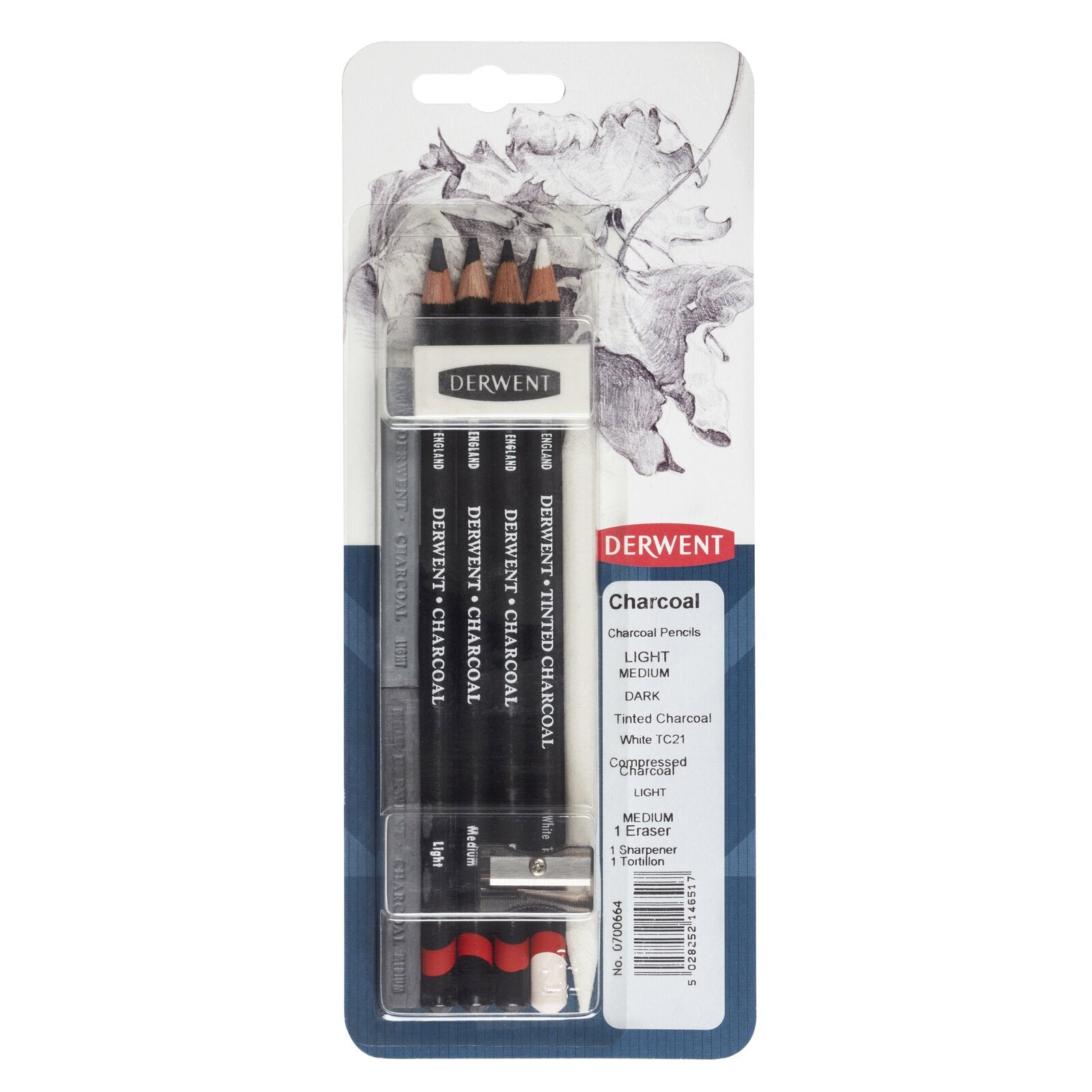 Derwent Charcoal Mixed Media Blister 8 Pack
