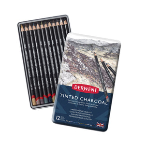 Derwent Tinted Charcoal Pencil 12 Tin