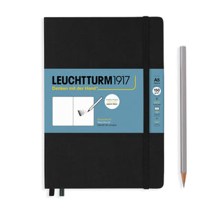 Leuchtturm1917 Artist Sketchbooks – 150gsm Paper with pure white pages and pencil shown on side, ideal for diverse art techniques.