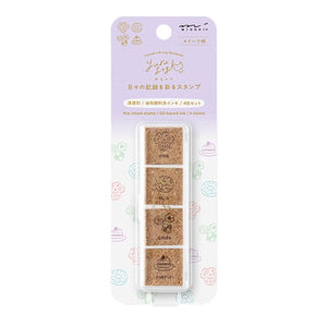 Midori Yuru Log Paintable Stamp Pre-Inked Sweet