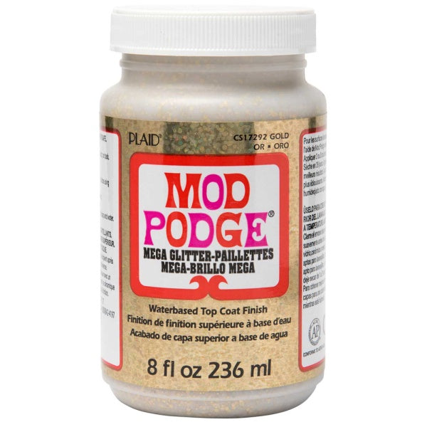 Mod Podge Mega Glitter Gold Decoupage Medium – 8oz (237ml)