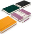 Leuchtturm 411 Notebook – A5 Expanded, 411 Pages in assorted colors: purple, green, black, yellow, displayed with a pen