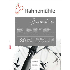Hahnemühle Sumi-e Pad - 24x32cm packaging, featuring information about traditional brush painting paper.