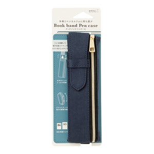 Midori Book Band Pen Case – B6 to A5, Navy