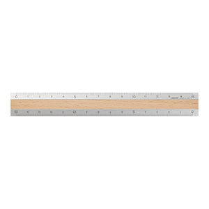 Midori Aluminum Wooden Ruler 15cm Light Brown