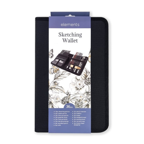 Elements Sketching Zip Wallet 36 piece Set