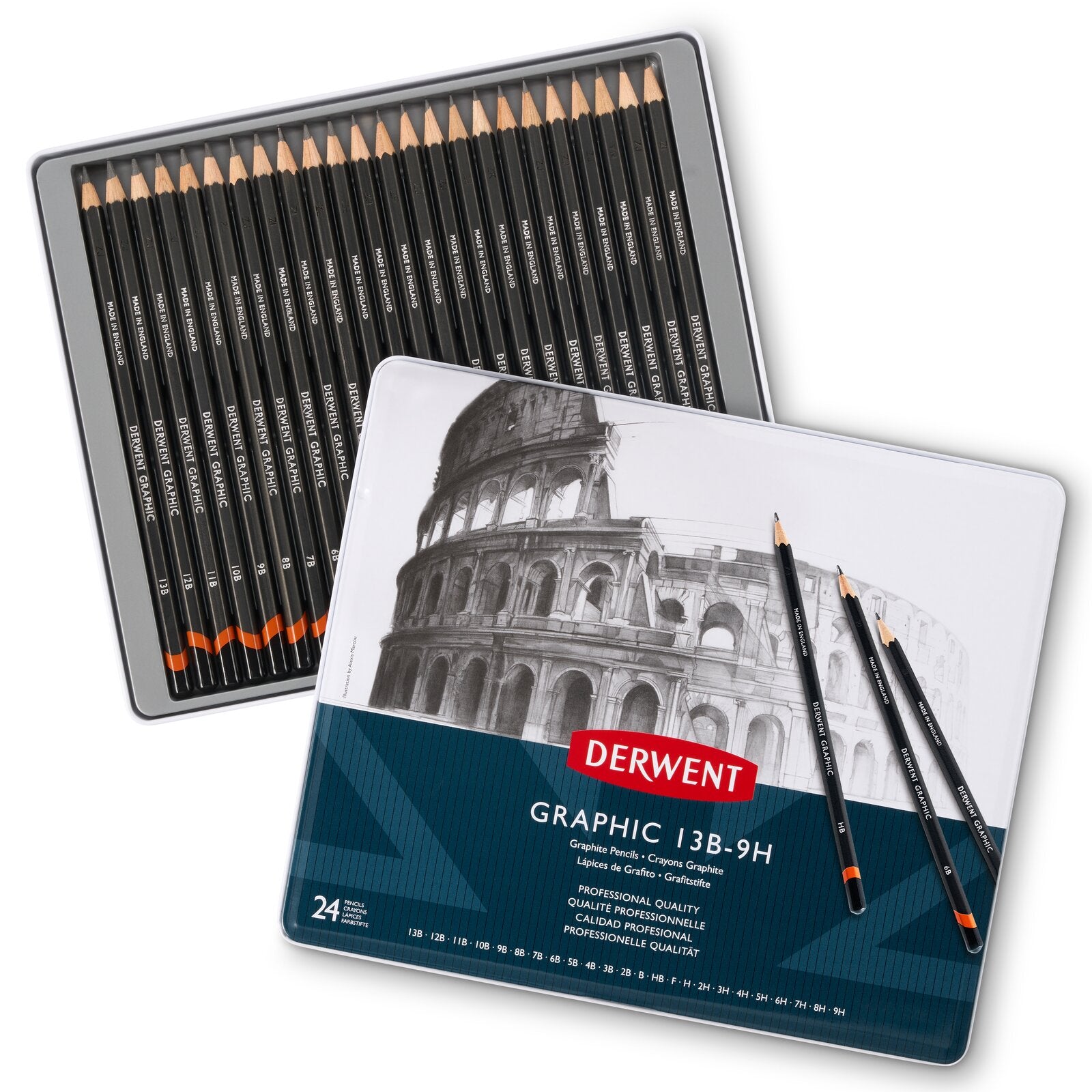 Derwent Graphic Pencils 24 Tin