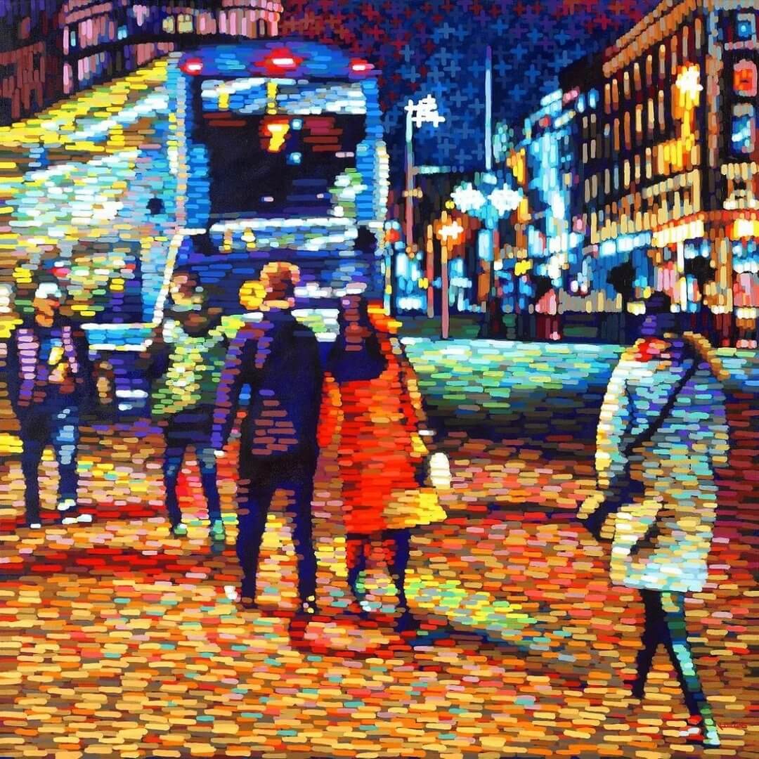 Across O'Connell Bridge by Kevin Collins