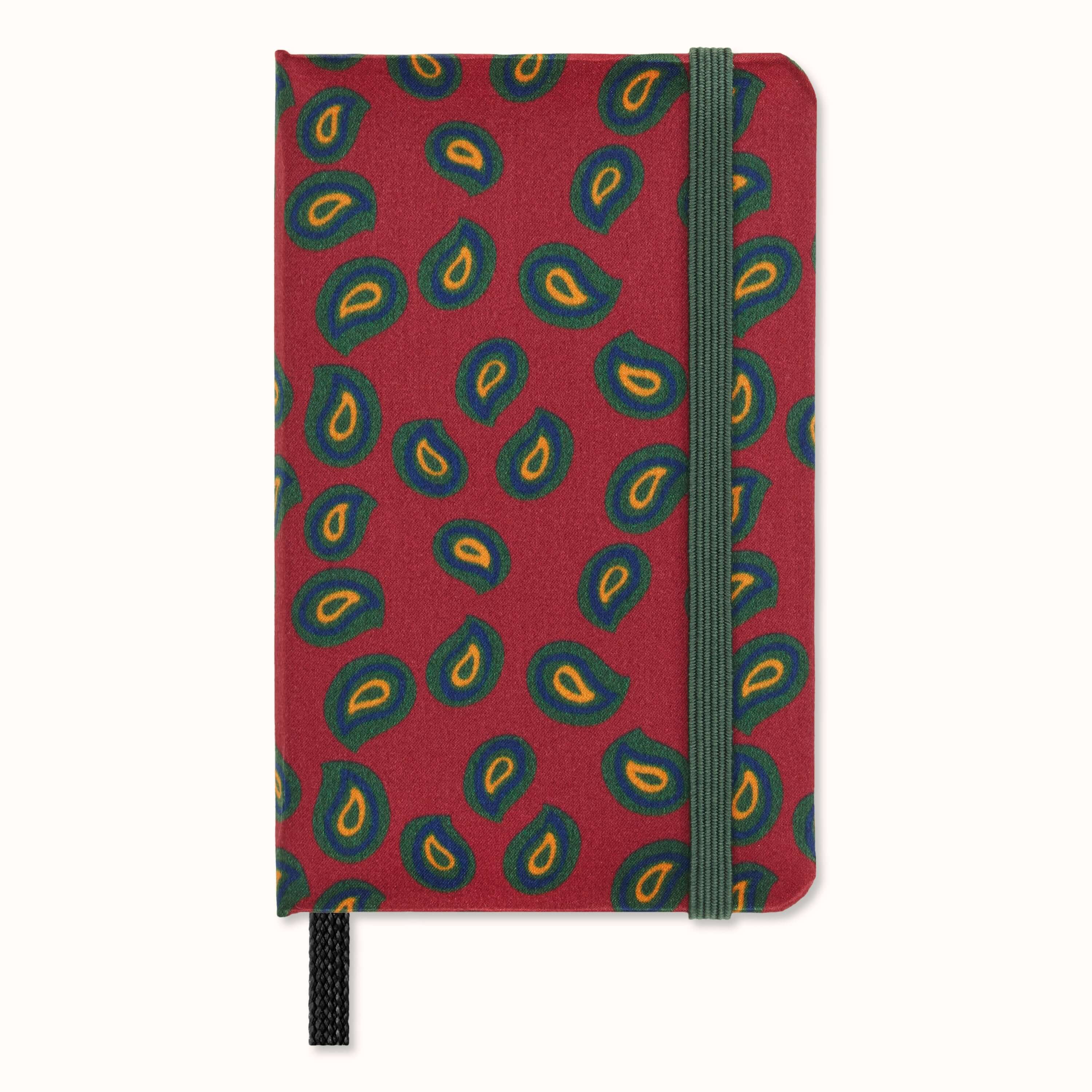 Moleskine Ltd Ed Professional Silk Extra Small Notebook - Bordeaux with vibrant pattern design and elastic closure