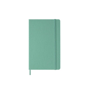 Moleskine Classic Large Ruled Hardcover Notebook - Sage Green with elastic closure and ribbon bookmark.
