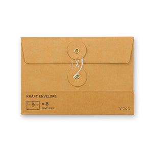 TRC Kraft Envelope M horizontal with string, orange, pack of eight