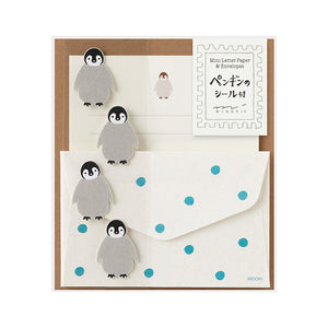 Midori Mini Letter Paper & Envelopes with Stickers 950 Penguin