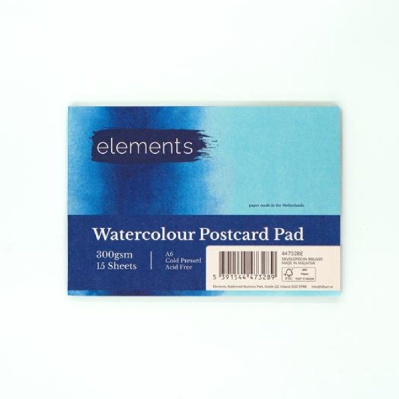 Elements Watercolour Postcard Pad A6 300gsm - 15 Sheets