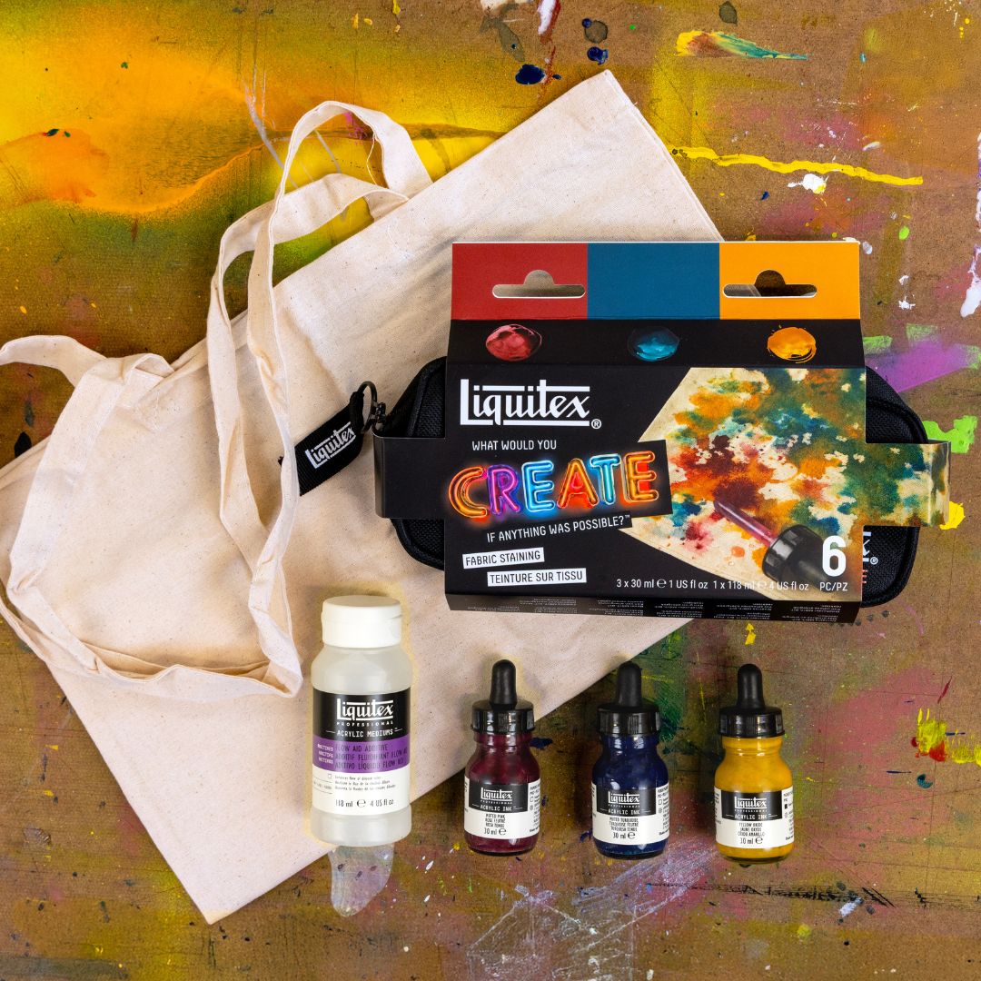 Liquitex Fabric Staining Set – staining fabric with acrylic ink