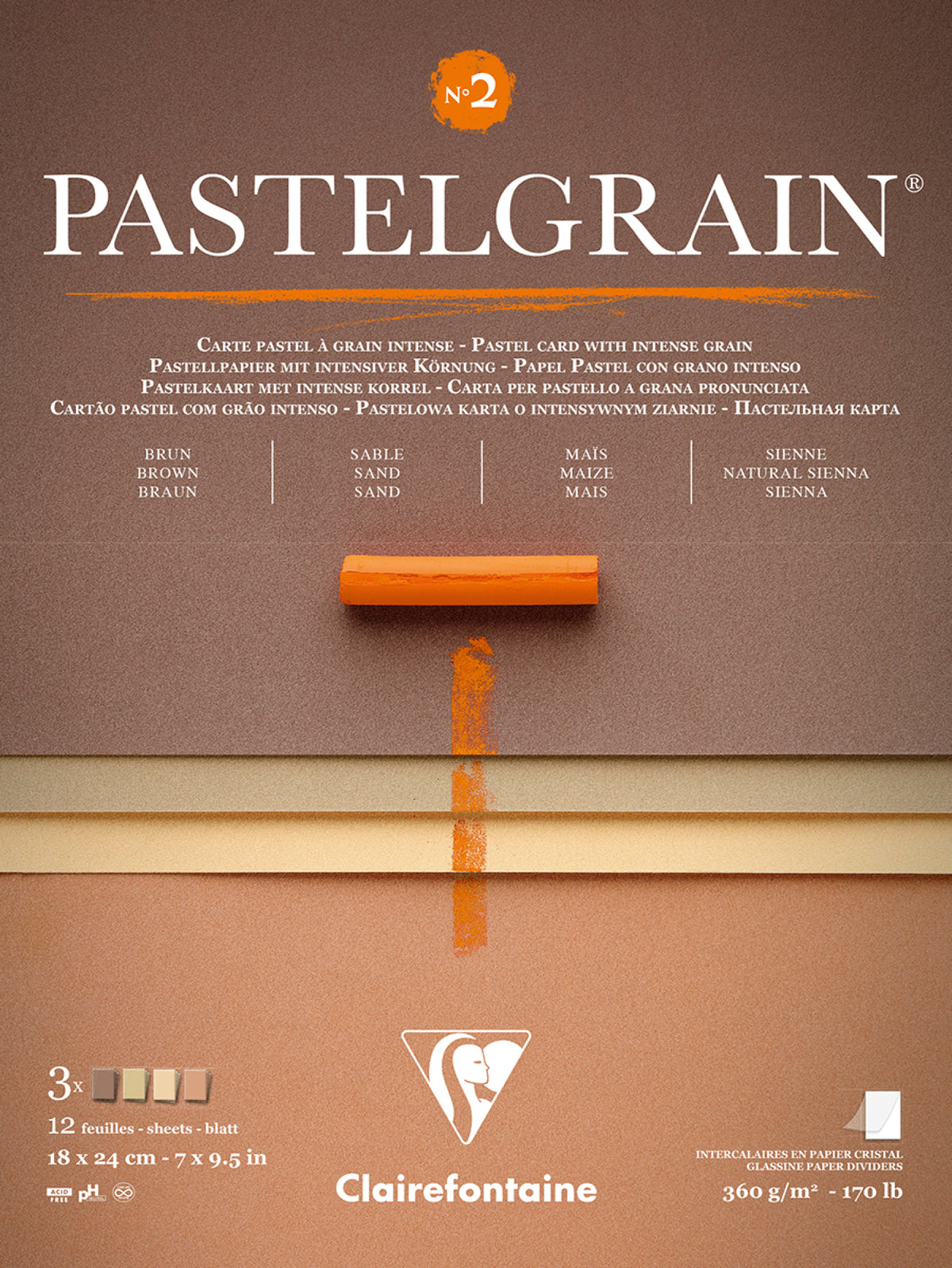 Clairefontaine Pastelgrain Pad No2 Colour selection by Clairefontaine