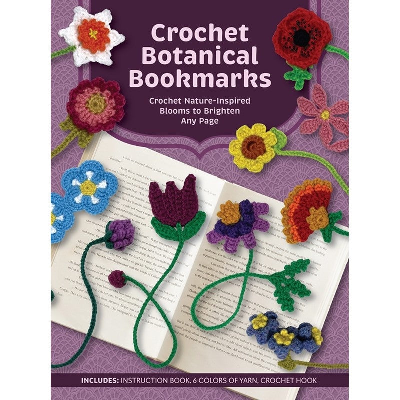 Crochet Botanical Bookmarks kit box