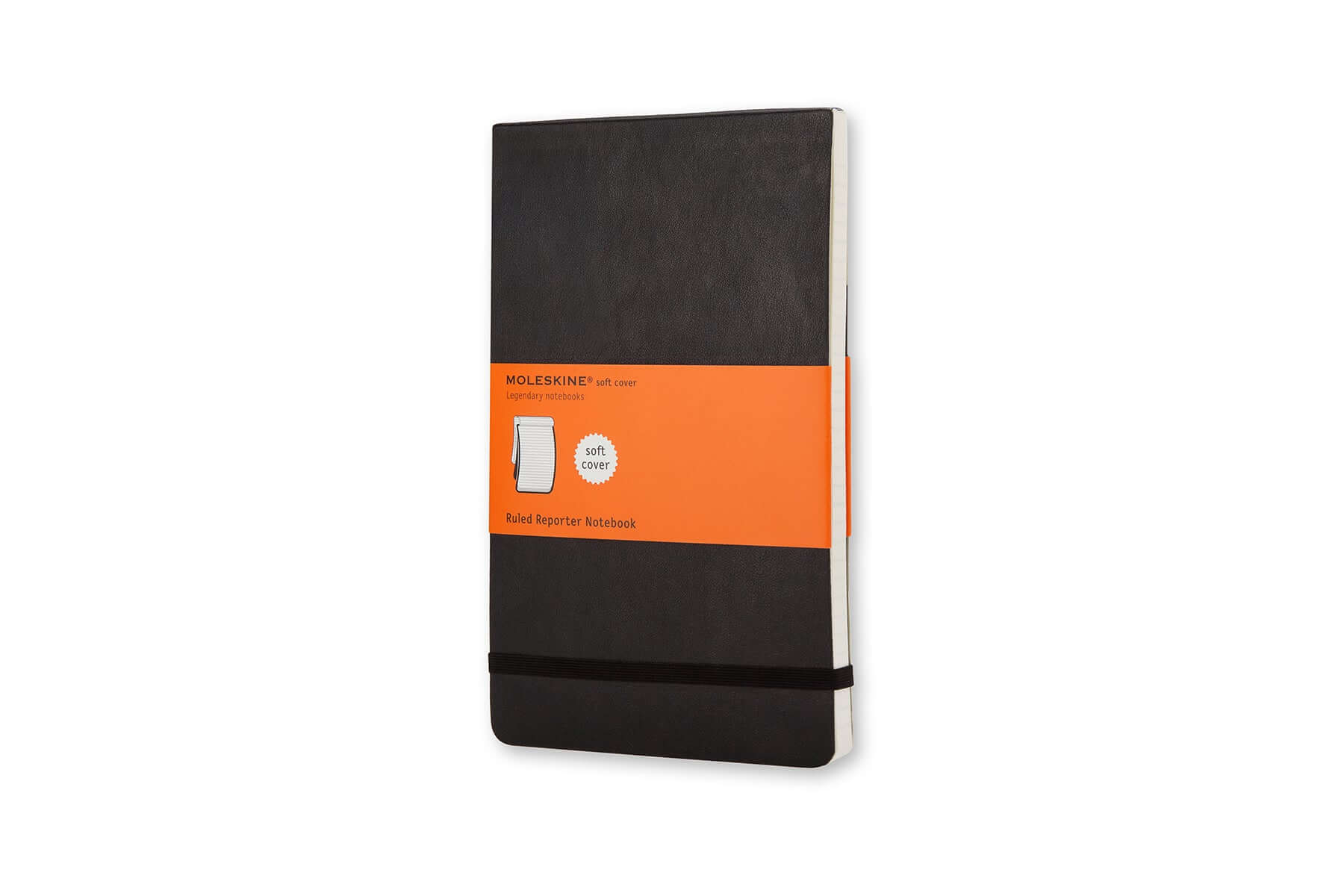 Moleskine Reporter Pocket Ruled Softcover Notebook - Black with flexible softcover and ruled pages.
