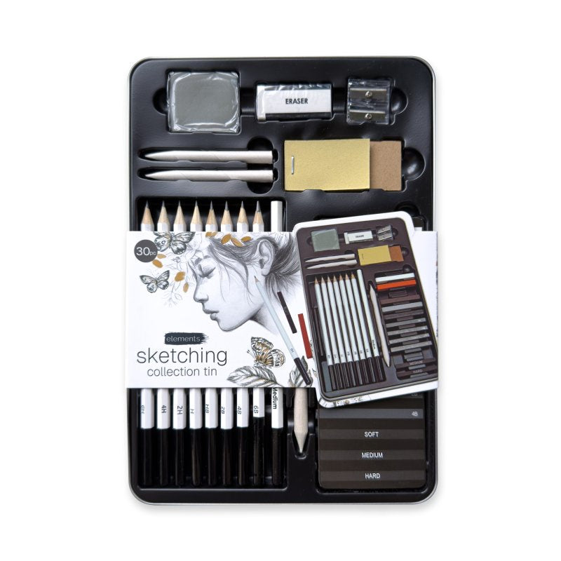 Elements Sketching Collection Tin - 30 Piece