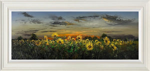 A Quiet Edge Beneath Open Sky by Kimberley Harris — original oil on board, image 40 x 100 cm, framed 60.8 x 120.8 cm