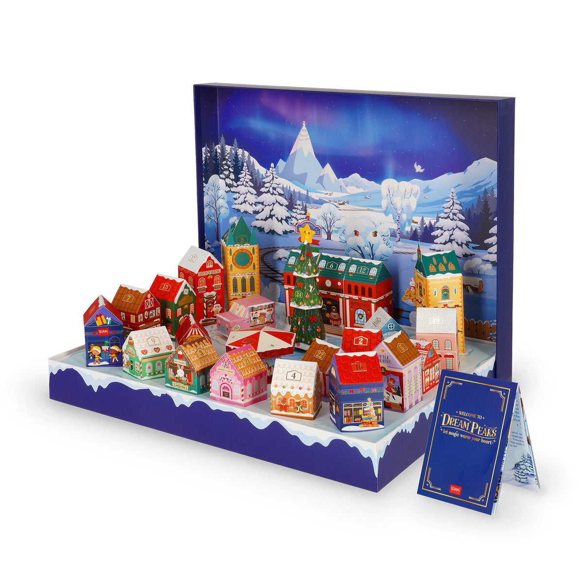 Legami Dream Peaks Advent Calendar - assembled Christmas village