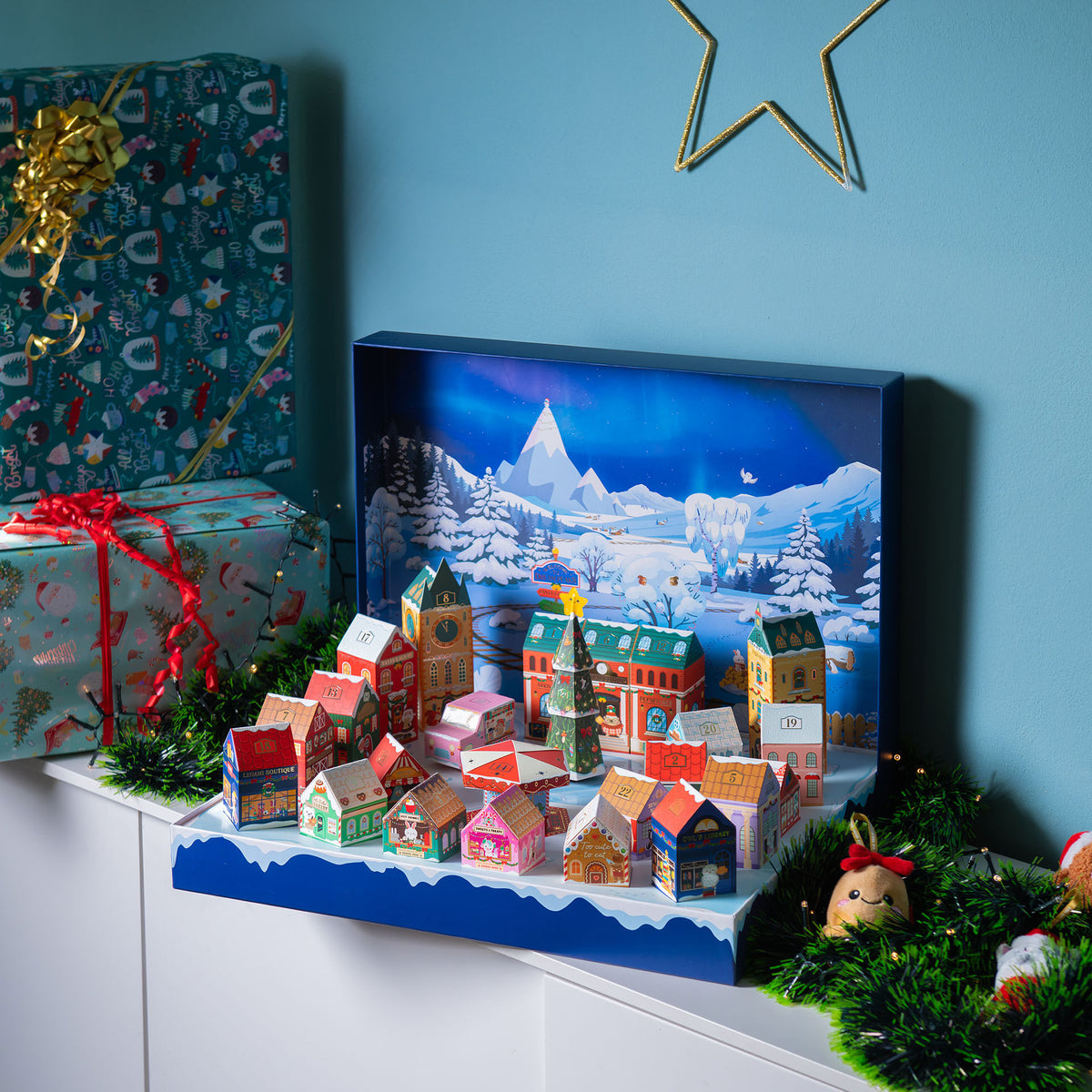 Legami Dream Peaks Advent Calendar displayed on a sideboard