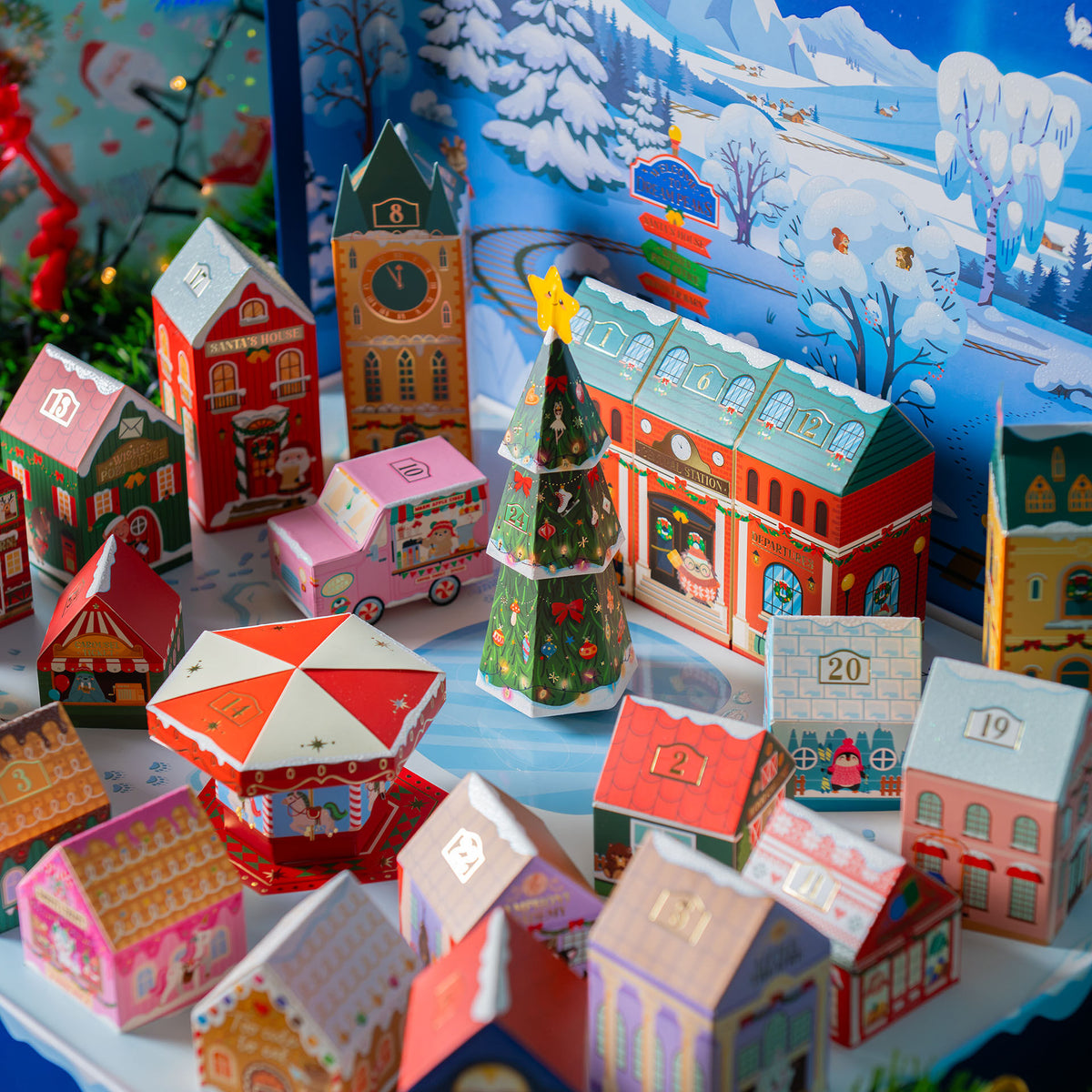 Legami Dream Peaks Advent Calendar - numbered houses close up