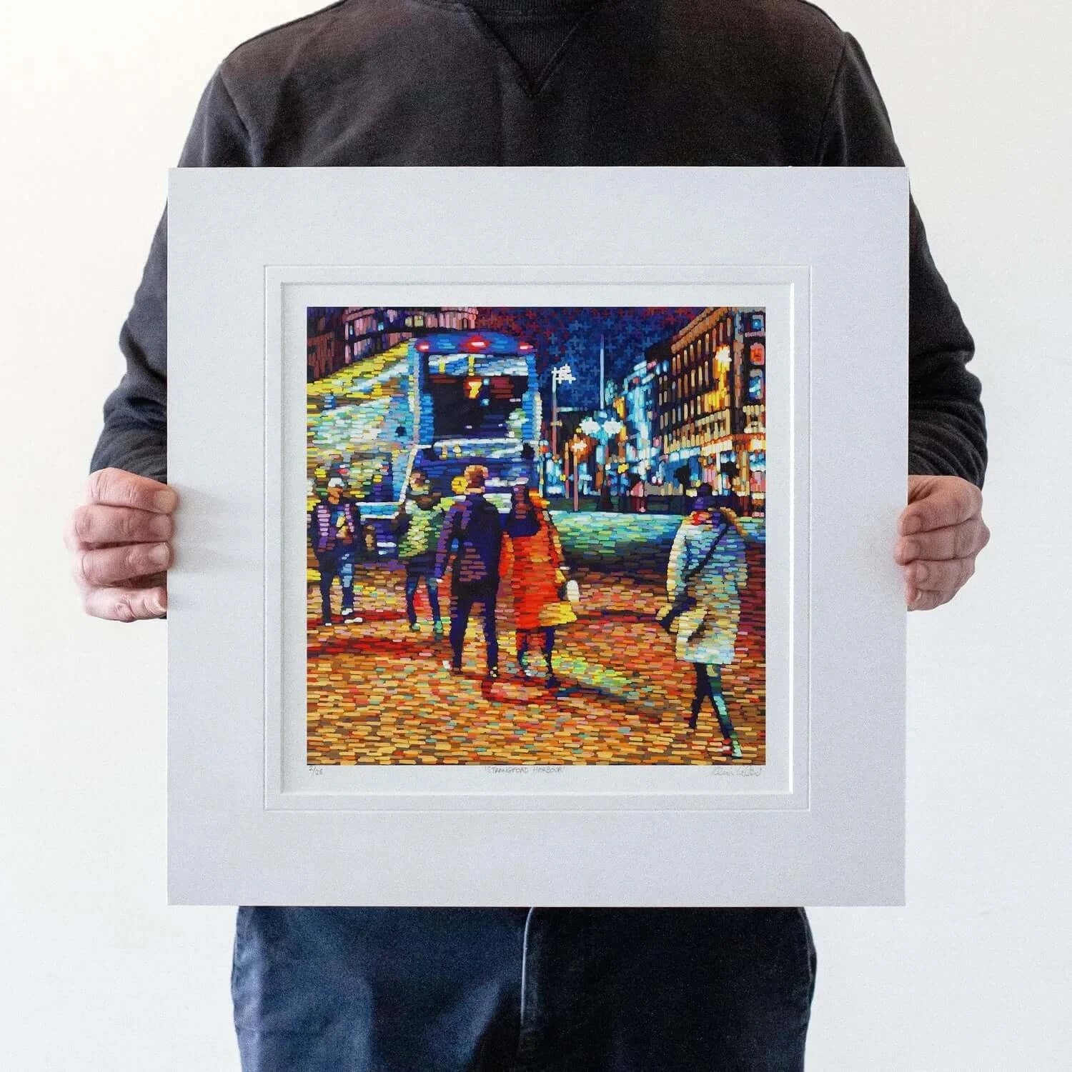 Across O'Connell Bridge – mounted print