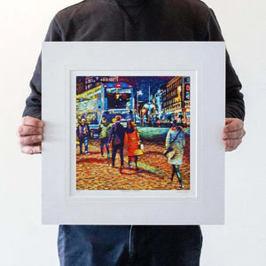 Across O'Connell Bridge – mounted print