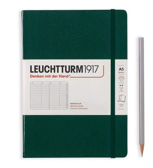 Address Book Medium (A5), Hardcover, Forest Green