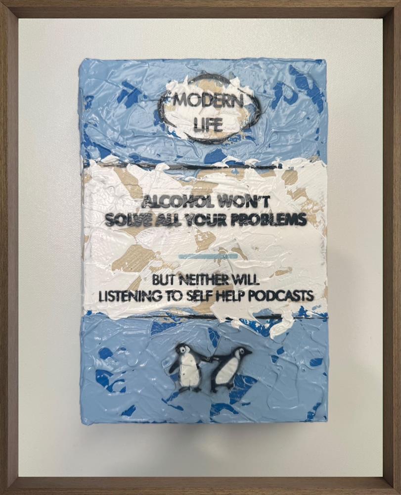 Alcohol Won't Mini Storybook by Hue Folk, original mixed media