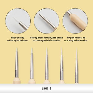 HIMI Brush Set - 5 Liner Brushes (Detail Painting Set) detail of the brush handles.
