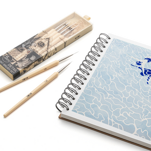 HIMI Brush Set - 5 Liner Brushes (Detail Painting Set) shown in use for fine detail painting.