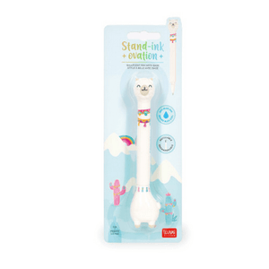 Stand-Ink Ovation - Ballpoint Pen With Base - Llama - 1 Mm - Sky Blue Ink in packaging