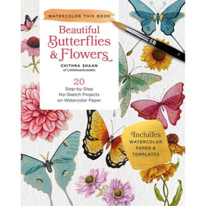 Beautiful Butterflies and Flowers watercolor book cover with vibrant butterflies and floral designs.