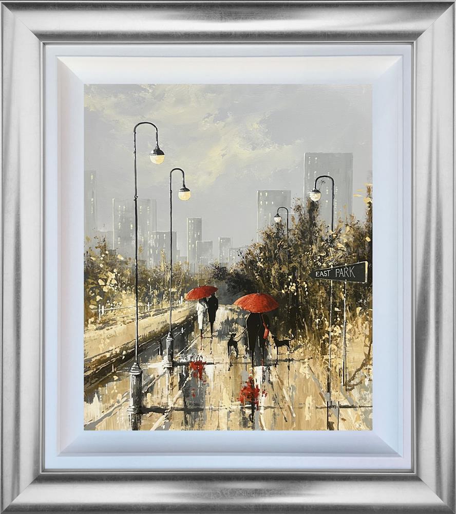 Blurred Horizons by John Horsewell, original acrylic rainy street scene