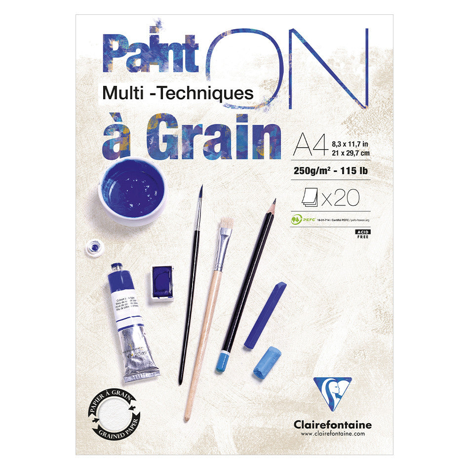 Clairefontaine Paint’On Glued Pads with Grain – 250gsm, A6 to A3