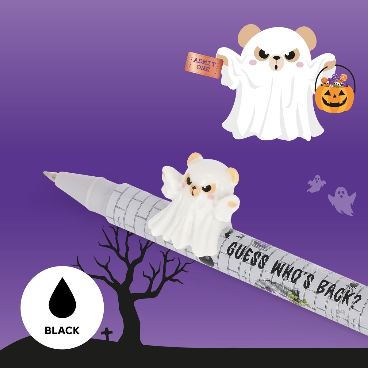 Legami Spooky Party gel pen set, detail