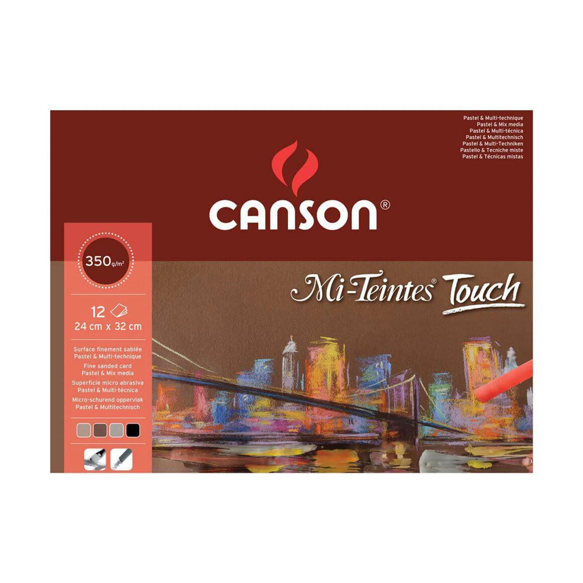Canson Mi-Teintes Touch Pastel Pads - 350gsm 12 Sheets