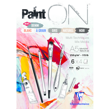 Clairefontaine Paint'On Glued Pads Assorted 24 Sheets 250g