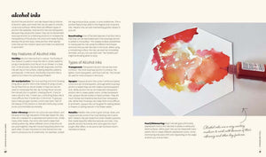 Creative Alcohol Ink Flowers – Step-by-Step Floral Ink Art Book page featuring alcohol ink techniques and vibrant colors.