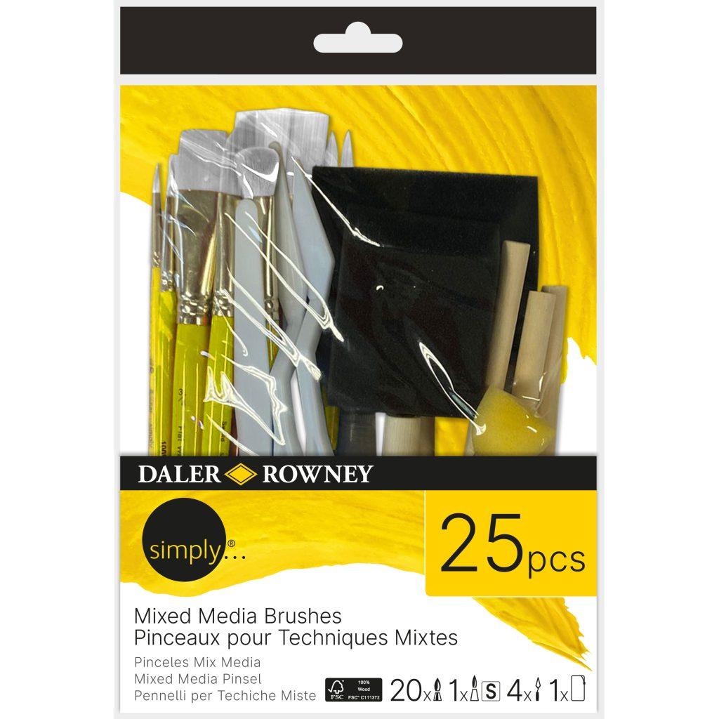Daler Rowney Simply Mixed Media Brush Set 25 pieces